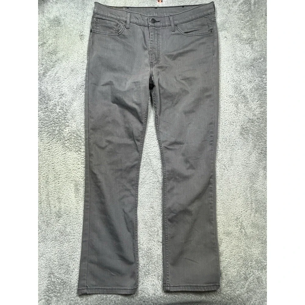 Levis 511 Jeans Mens 38x32 Gray Slim Fit Athletic Taper Stretch Denim Zipper EUC